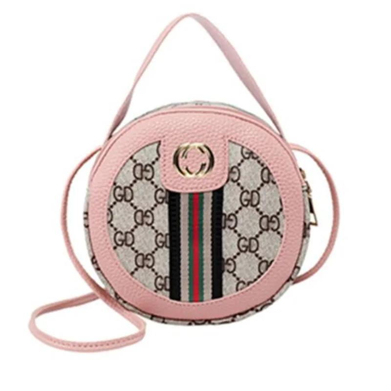 

Willow Valley Round Messenger Shoulder Bags Pink Mini Handbags Student Coin Purse Pouch Small Black Cell Mobile Pocket