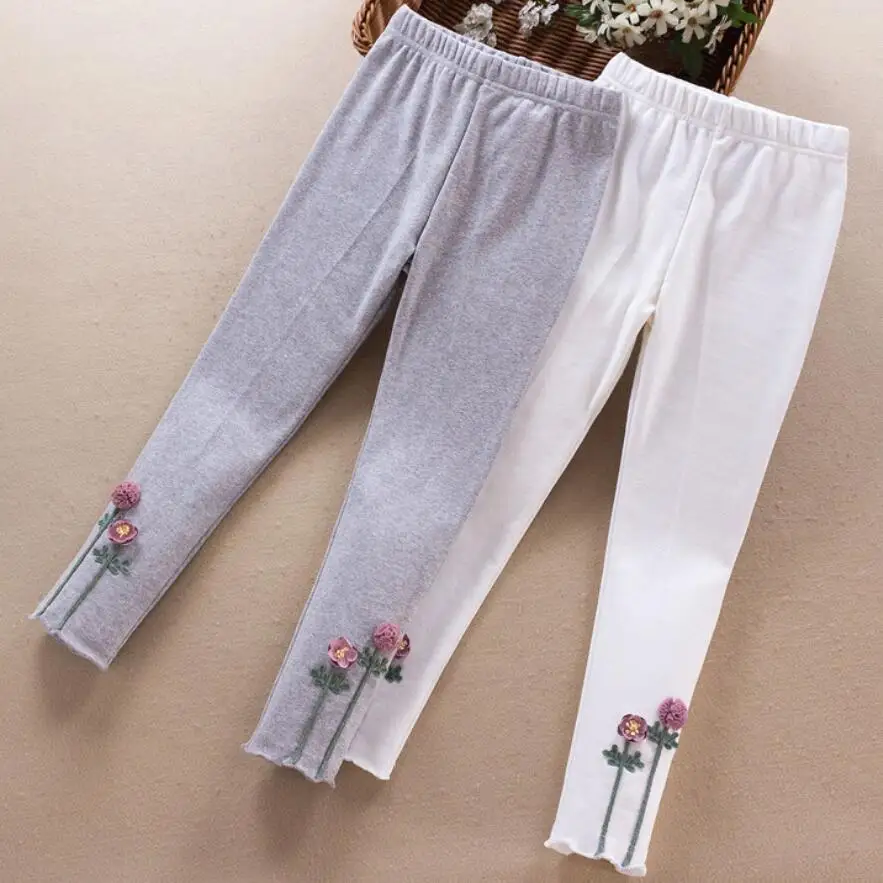 Г. Весенне-осенние школьные леггинсы для девочек-подростков детские узкие штаны из хлопка легинсы с цветами для девочек, детские длинные штаны JW4971