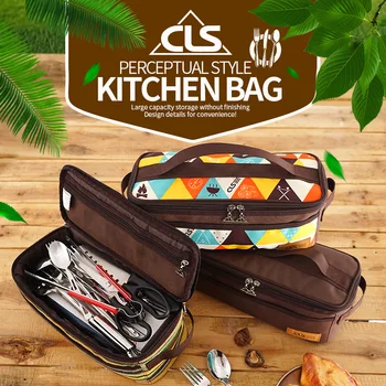 

BBQ Storage Bags Portable Household Kitchen Picnic Cookware BBQ Tableware Kitchenware Storage Bag Outdoor Camping Travel Cutlery