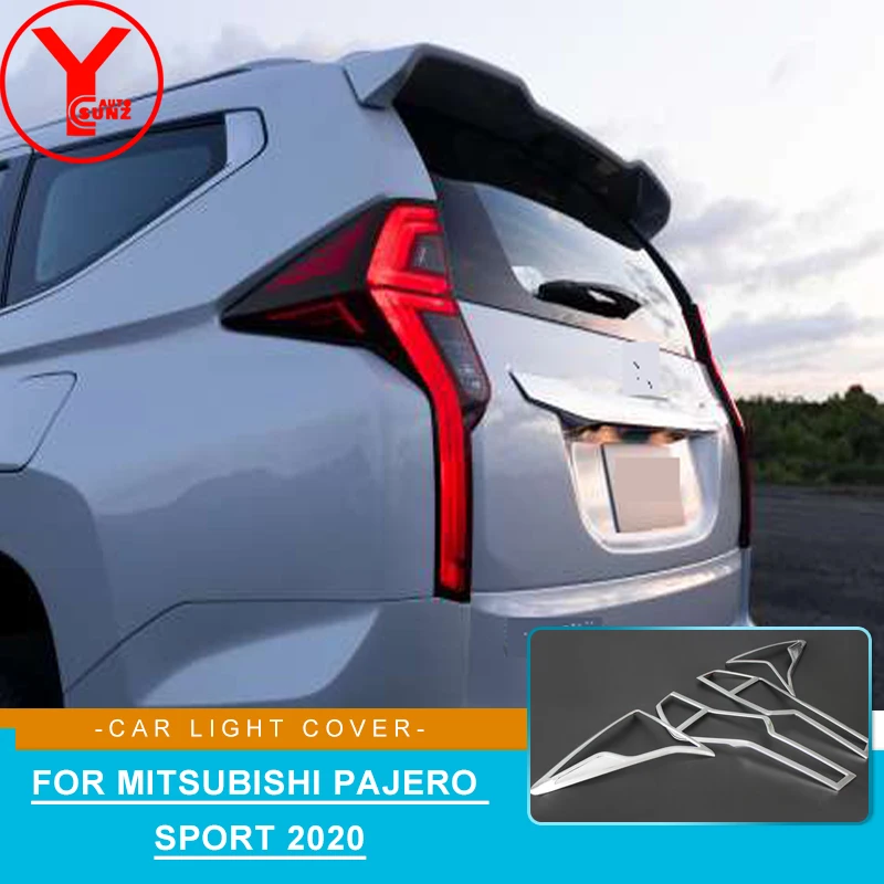

For MITSUBISHI PAJERO SPORT MONTERO 2020 Chrome Tail Light Cover Rear Light Guard Cover ABS Chromium Car Styling Accessories