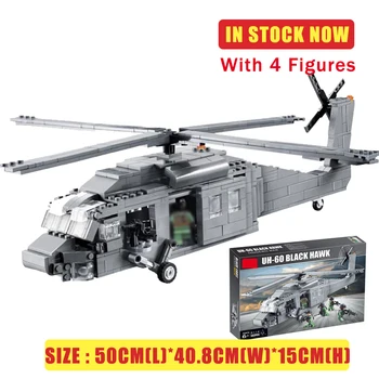 

Compatible Legoed Technic Military Plane Aircraft UH-60 BLACK HAWK Airplane Helicopter Building Blocks Decool 2114 Bricks Toys