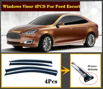 

4pcs Set 2007-2020 OEM For Ford Escort Stainless steel window Visor Shade Vent Wind Rain Deflector Guards Cover