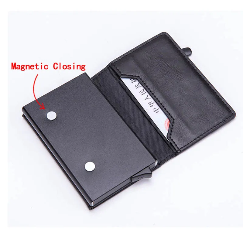 

ZOVYVOL New PU Leather Coin Purses Magnetic Closing Card Holder RFID Blocking Card Wallet Smart Wallet Vintage Casual Money Bag