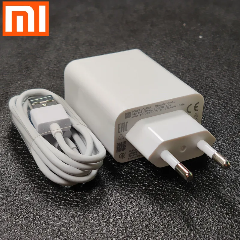 Оригинальное зарядное устройство xiaomi mi 9 QC4.0 27 Вт USB быстрое зарядное устройство Turbo быстрый адаптер USB type C кабель для mi 9 se mi 8 7 F1 mi x 2 2S 3 - Тип штекера: EU add Type c cable