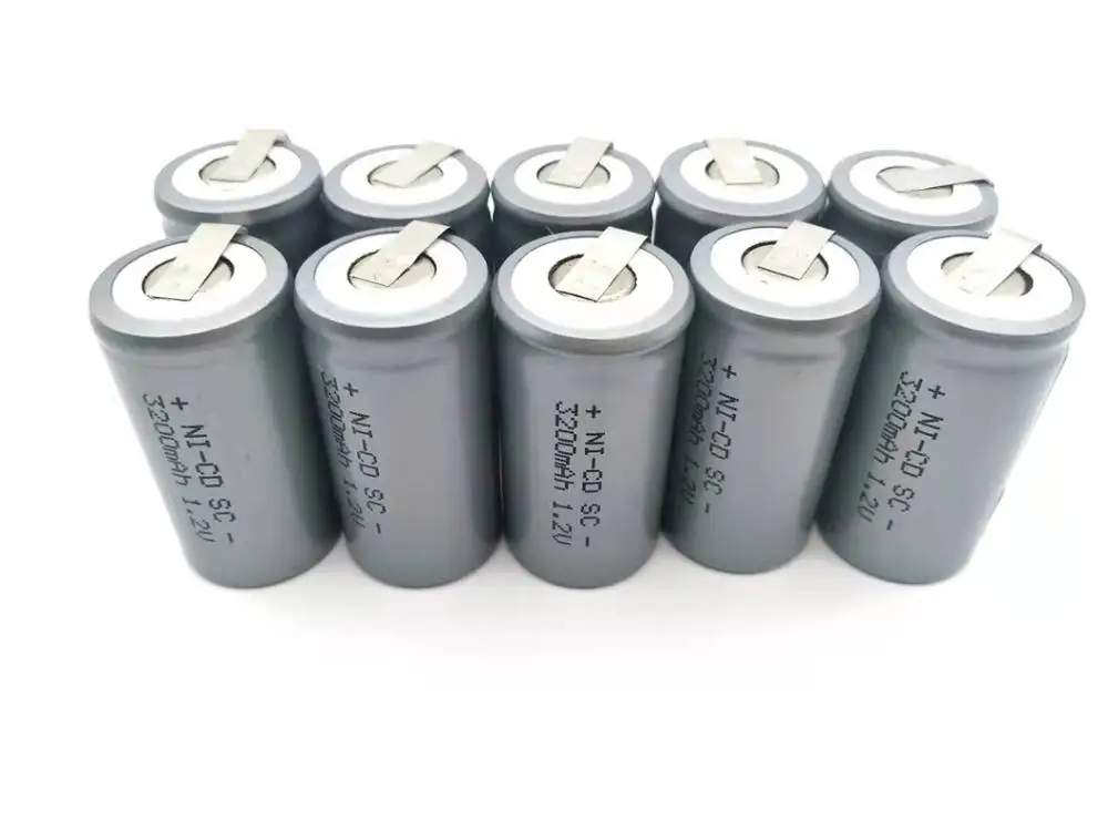 

12PCS OOLAPR Free Shipping SC NI-CD battery Silver 3200mAh rechargeable subc battery 1.2 v with tab for makita dewalt for bosch