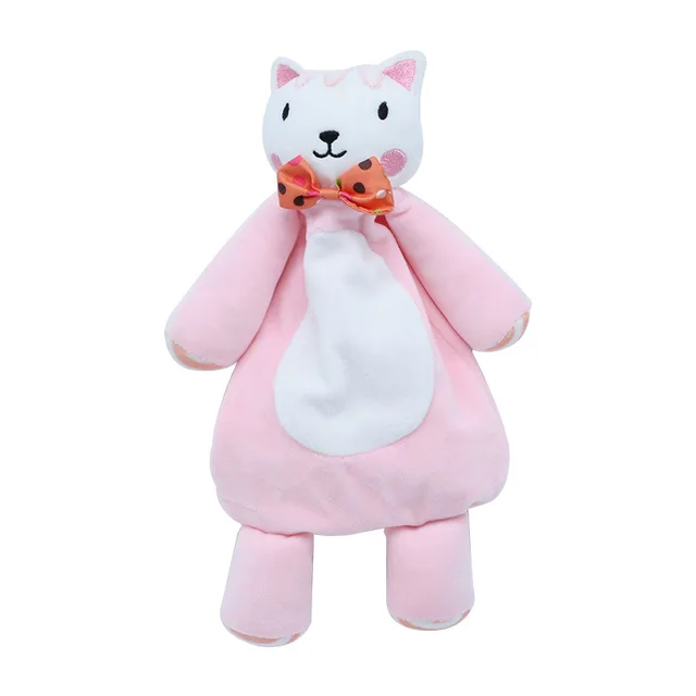 Animal Hand Puppet Plush Toys Pacify Blanket Comforting Infant Saliva Towel Sleeping Doll Baby Soothing Appease Towel Bib Toys 3