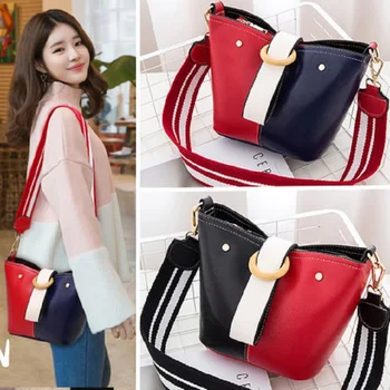 

2019 new Korean version of the wild single shoulder Messenger bag small bag fashion broadband color matching handbags
