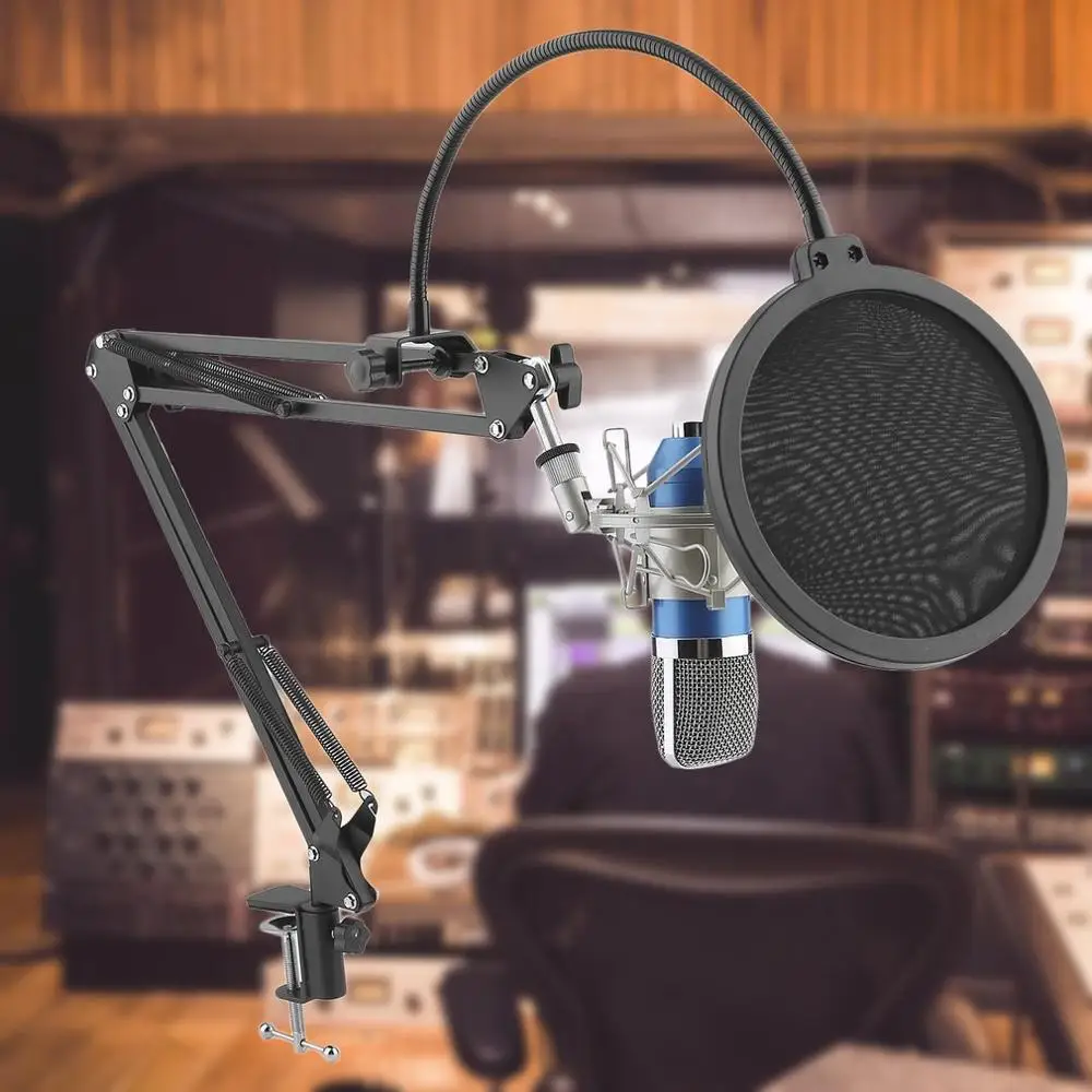 

Condenser Microphone Kit Recording Studio Equipment With Suspension Scissor Arm Stand Anti-Vibration Shock Mount BM-700
