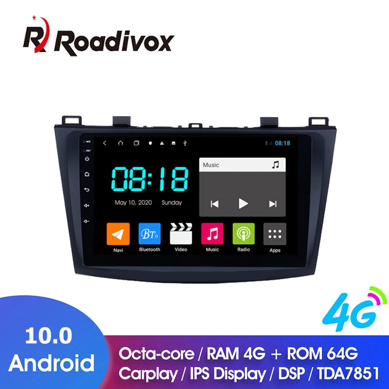 9 &quotAndroid 10 0 ОЗУ 4 Гб ПЗУ 64 ГБ для Mazda 3 2009-2013 автомобильный Dvd Gps-навигатор Радио