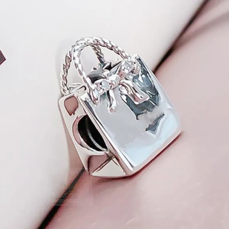 

100% 925 Sterling Silver Bead New Fashion Handbag Beads Fit Pandora Women Bracelet & Necklace Diy Jewelry