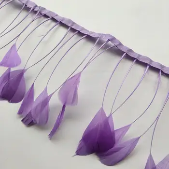 

Wholesale 5Meters Purple 13-18 cm/5-7 inch Natural Goose Feather Cloth Belt DIY Clothing Decorative