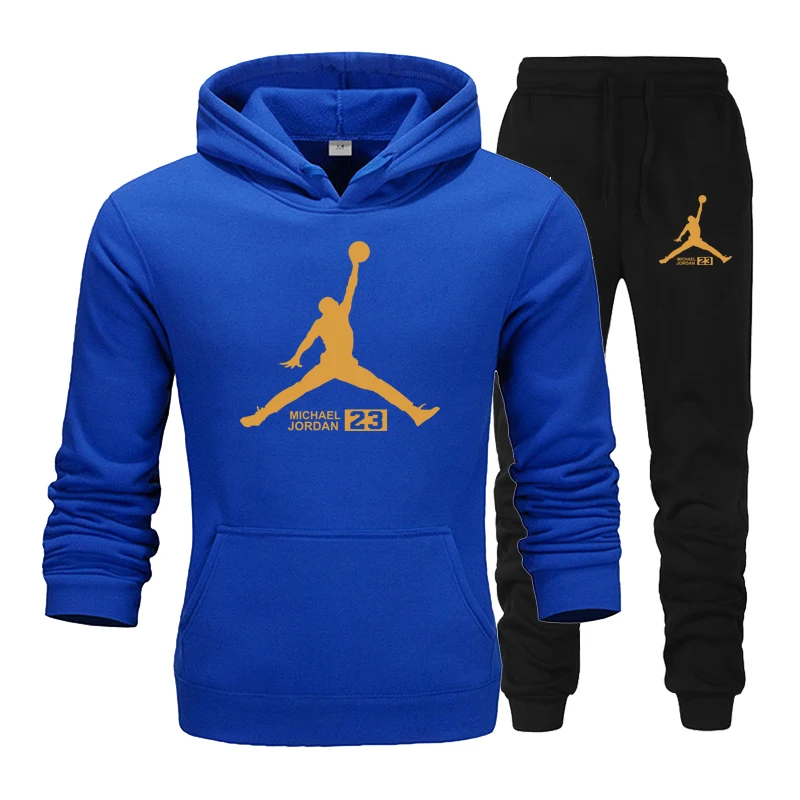 Popular New 2020 Casual Fashion Men Track suit Hoodies Suits Brand Tracksuit Men Sweatshirts+Sweatpants Autumn Winter Hooded Pullover