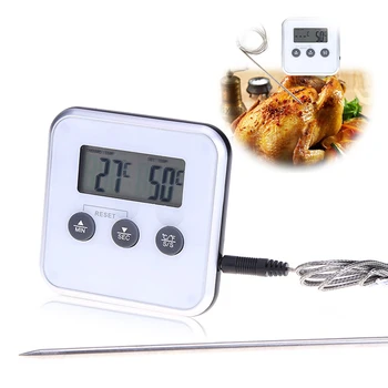 

Digital Kitchen Food Meat Thermometer Oven BBQ Probe Thermometer With Timer Water Milk Thermometer Cooking Tools