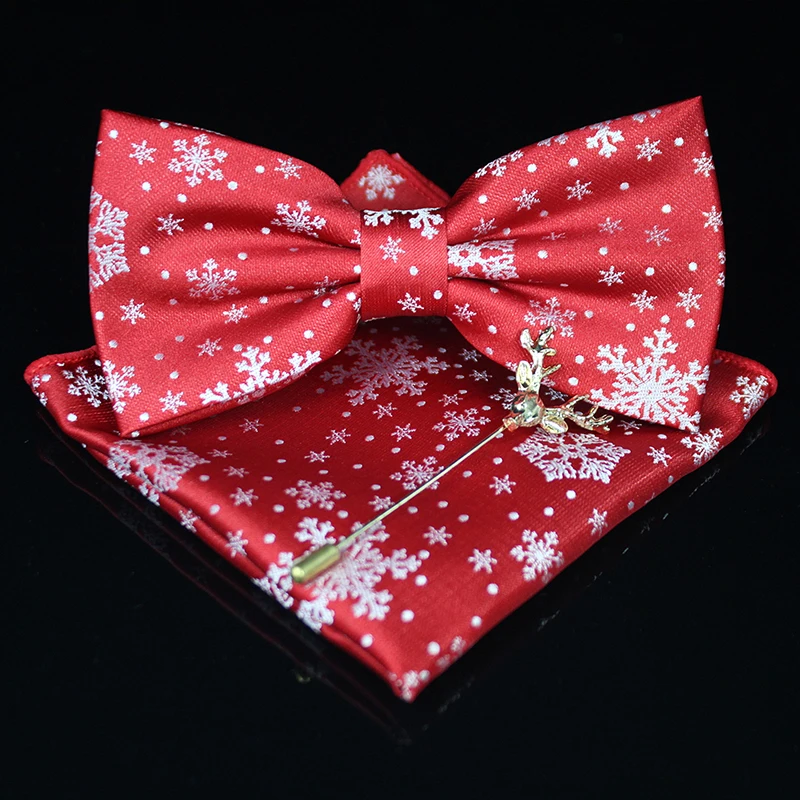 KAMBERFT дизайн Рождественский подарок Шелковый жаккардовый тканый мужской классический галстук-бабочка для мужчин карманные Квадратные наборы