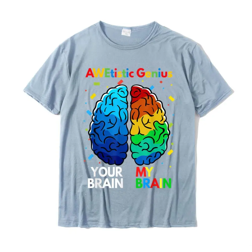 Printed On Cotton Mens Short Sleeve Tees Casual Summer Autumn T Shirts Summer T Shirt Family Round Collar Drop Shipping Funny Neurodiversity Autism Awareness Awetistic Genius Boys T-Shirt__MZ23330 light