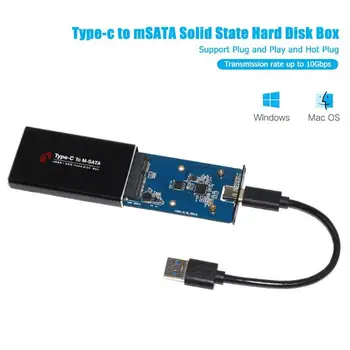 

Type C to mSATA Hard Drive Box HDD Case Adapter USB 3.1 SSD Hard Disk Enclosure Mobile Case