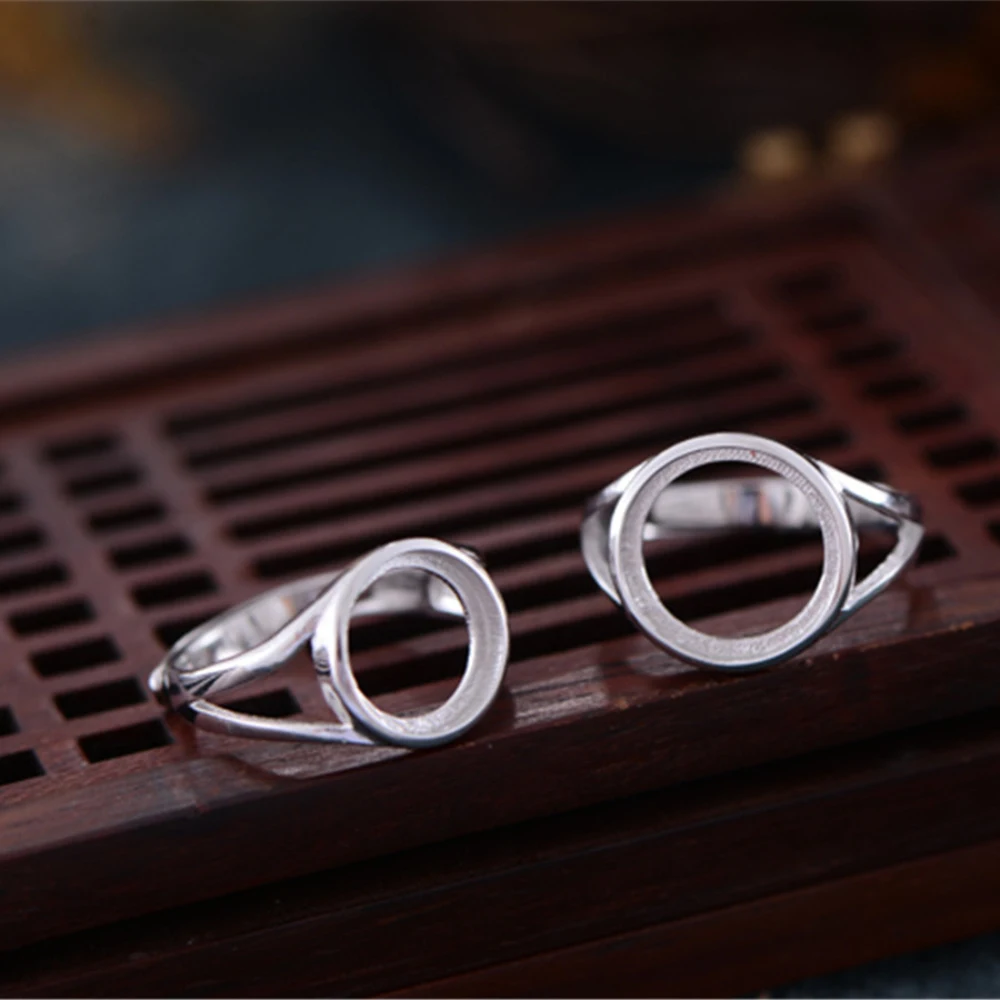 Ring Blank (10x10mm/12x12mm Round Blank) Long-Lasting White Gold Plated 925 Silver Base Adjustable Setting R667B | Украшения и