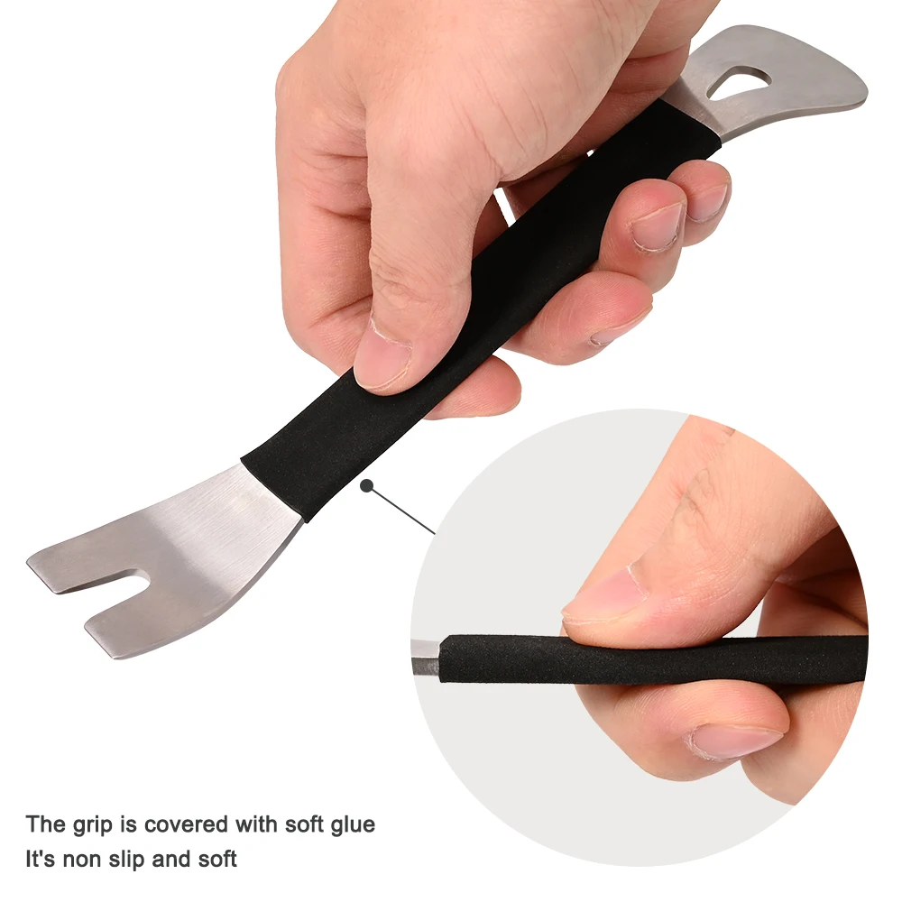 EHDIS Car Trim Removal Tools Interior Dashbord Opening Anti-Slip Metal Spudger Screwdriver Auto Door Panel Disassembly Pick Pry