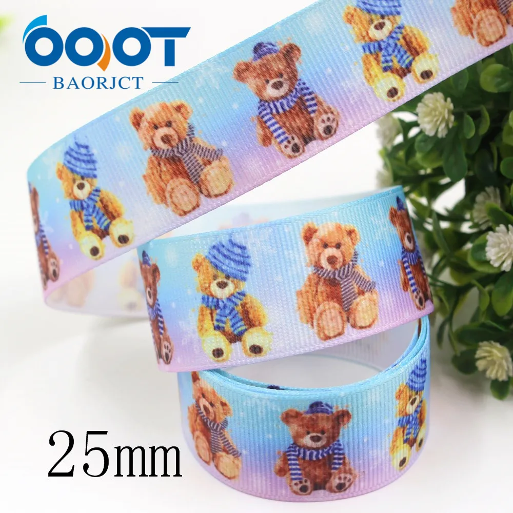 OOOT BAORJCT I-19920-2224, 25/38 мм 10 ярдов мультфильм Термальность с печатным рисунком изготавливается корсажные ленты, бантом, DIY аксессуары для украшения