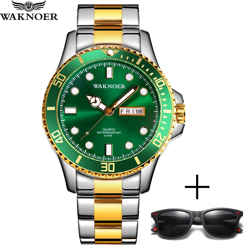 

2019 Top Brand WAKNOER Luxury Men's Watch 50m Waterproof Date Clock Male Sports Watches Men Quartz Wrist Watch Relogio Masculino