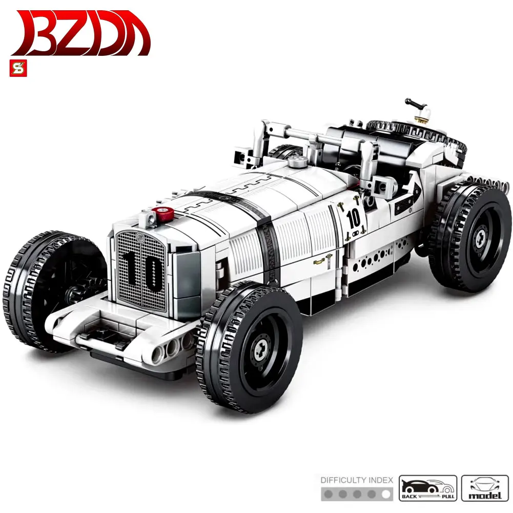 BZDA Technic Mini Roadster строительные блоки оттягиваемая назад машина SSK Скорость чемпиона