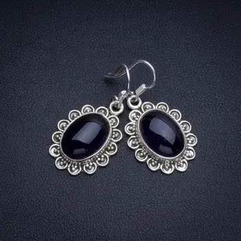 

Natural Amethyst Boho Style 925 Sterling Silver Drop Earrings 1 1/2" R1937