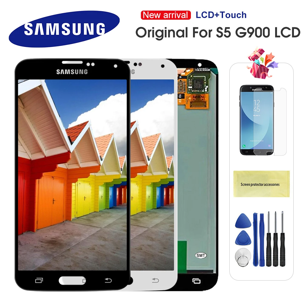 Original S5 Lcd For Samsung Galaxy S5 I9600 G900 G900a G900f Lcd Display Touch Screen Assembly