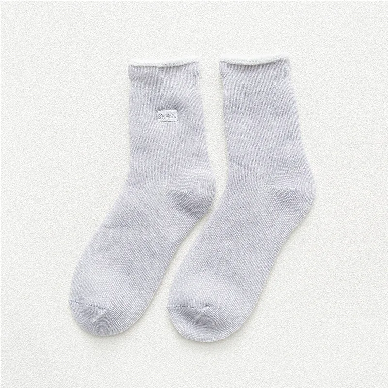 1 пара теплых носков женские носки с бархатной толстой шерстью теплые хлопковые махровые Короткие носки тапочки повседневные Мягкие зимние носки - Цвет: purple