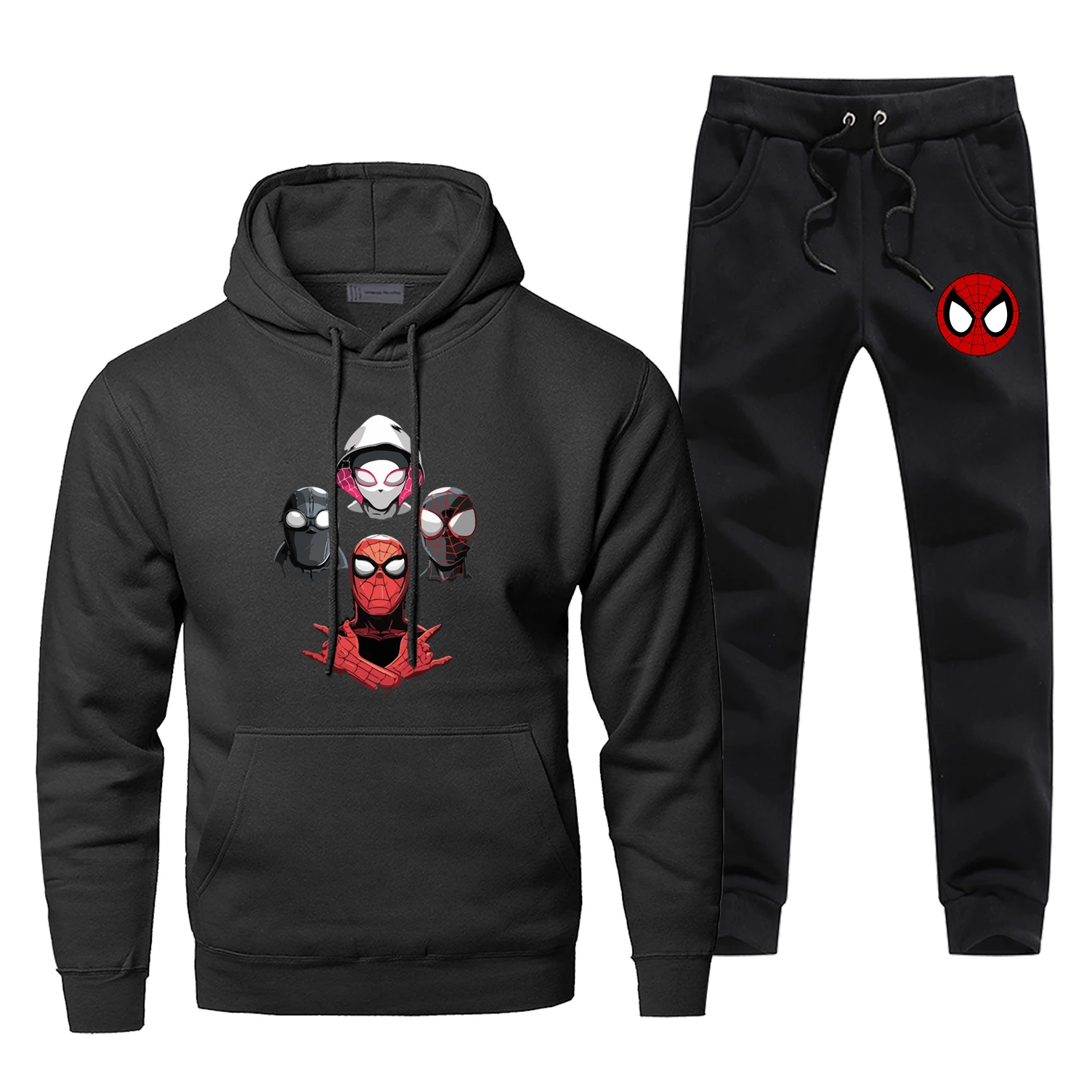 

Mens Spiderman Parallel Universe Hoodies Sets Tpc Pant Hoodie Sweatshirt Sweatpants Streetwear Sportswear Super Hero Sweatshirts