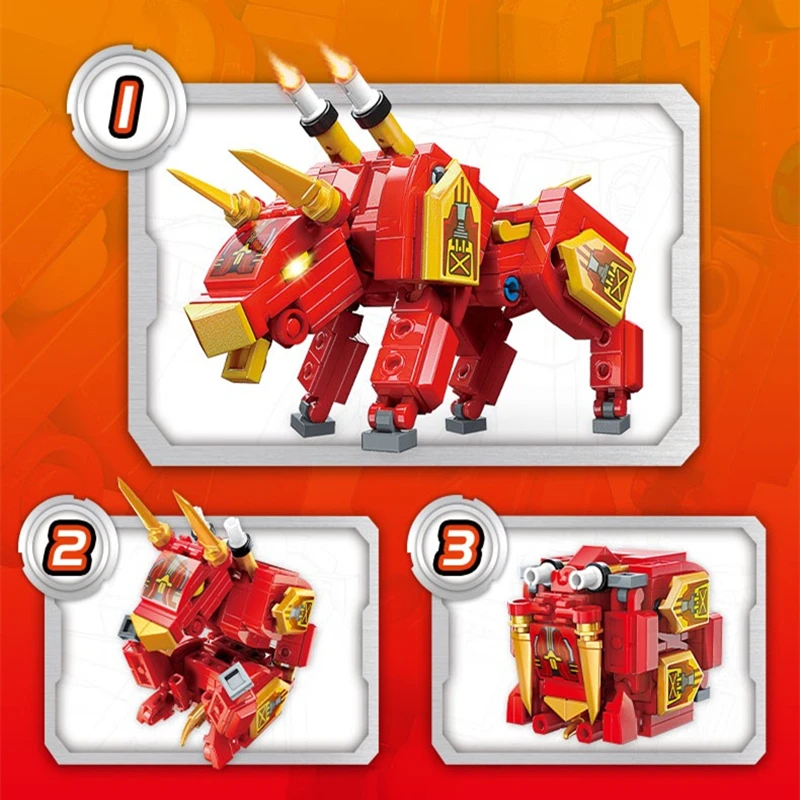 Machine Armour Beast Magic Cube Transformation DIY Mecha Mechanical Fight Figures Building Blocks Gorilla Brick Toys Kids Gifts 5