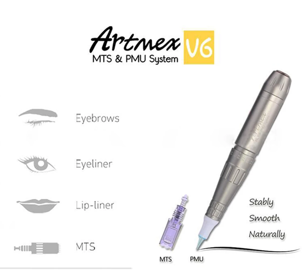 Artmex V6 Permanent Makeup Eyebrow Tattoo machine With Digital Control Panel Micropigmentation Device Eye Brow Lip Rotary Pen