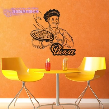 

Chef Express Pizza Sticker Food Restaurant Decal Poster Vinyl Art Wall Decals Pegatina Decor Mural Pizza Decal Sticker