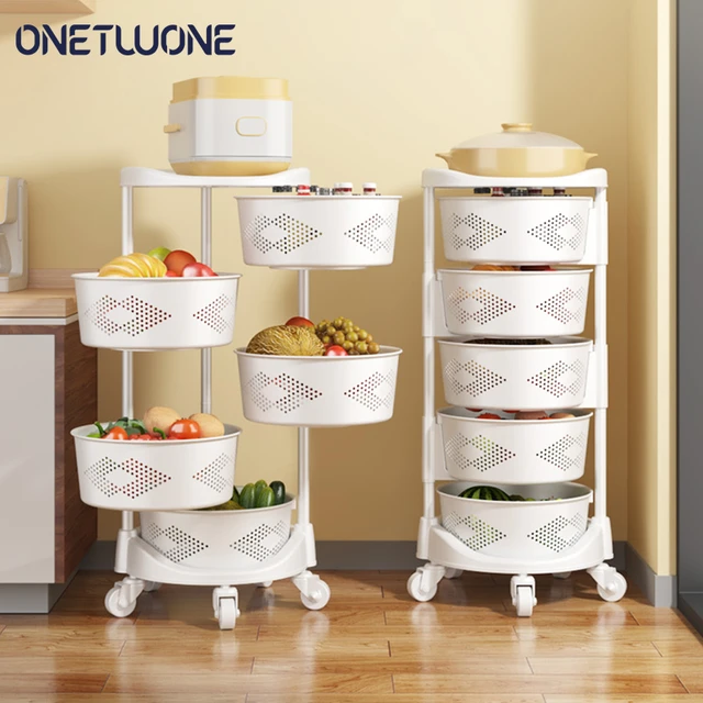 2/3/4 Iayer scaffale girevole angolo cucina Organizer carrello