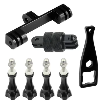 

360 Swivel Tripod Mount Monopod Stand Double Holder w Long Screws for Gopro Hero 3/3+/4/5 Camera & Underwater Flash LED Light