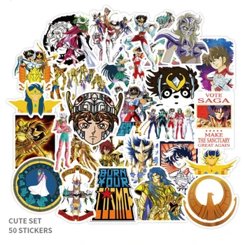 

50PCS Cartoon Anime Saint Seiya Gold Saint Stickers For Backpack DIY Waterproof Laptop Moto Skateboard Luggage Decal Toy Gifts