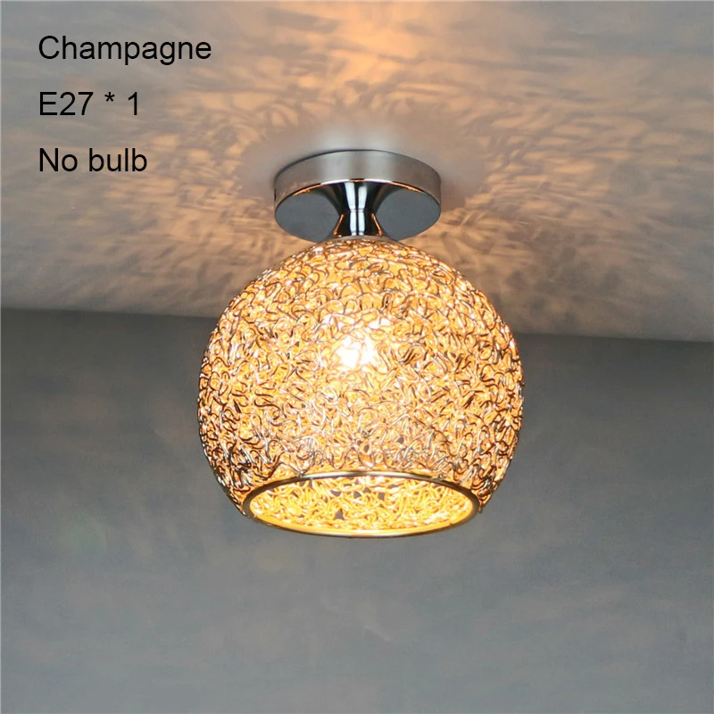 Champagne no bulb Светодиодный потолочный светильник, современный потолочный светильник, промышленный плафон, светодиодный светильник, потолочный светильник для гостиной, спальни, коридора, крыльца, балкона, для дома, E27 - Цвет корпуса: Champagne no bulb