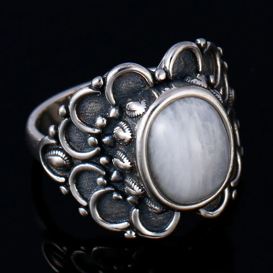 Овальный Мистический топаз, серебро 925, кольца с драгоценным камнем, натуральный лунный камень, кольца для девочек, Свадебные обручальные ювелирные изделия, Прямая поставка