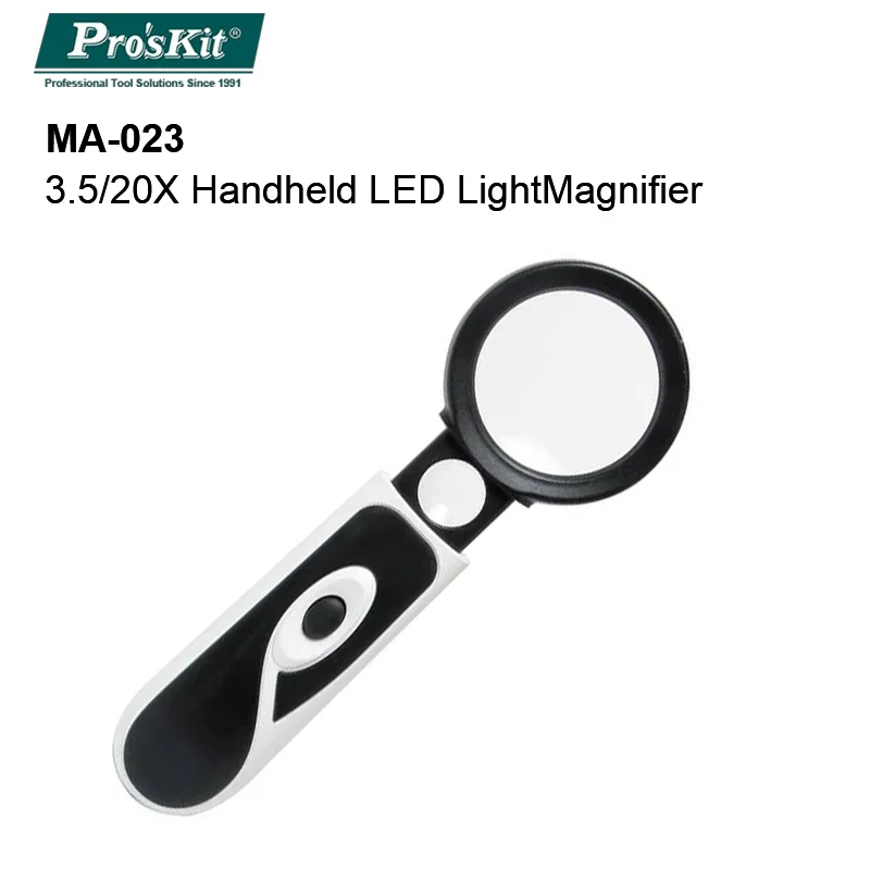 MA-023 Pro'sKit светодиодный светильник 45X увеличительное стекло объектив мини карманные Ручные лупы - Цвет: MA-023