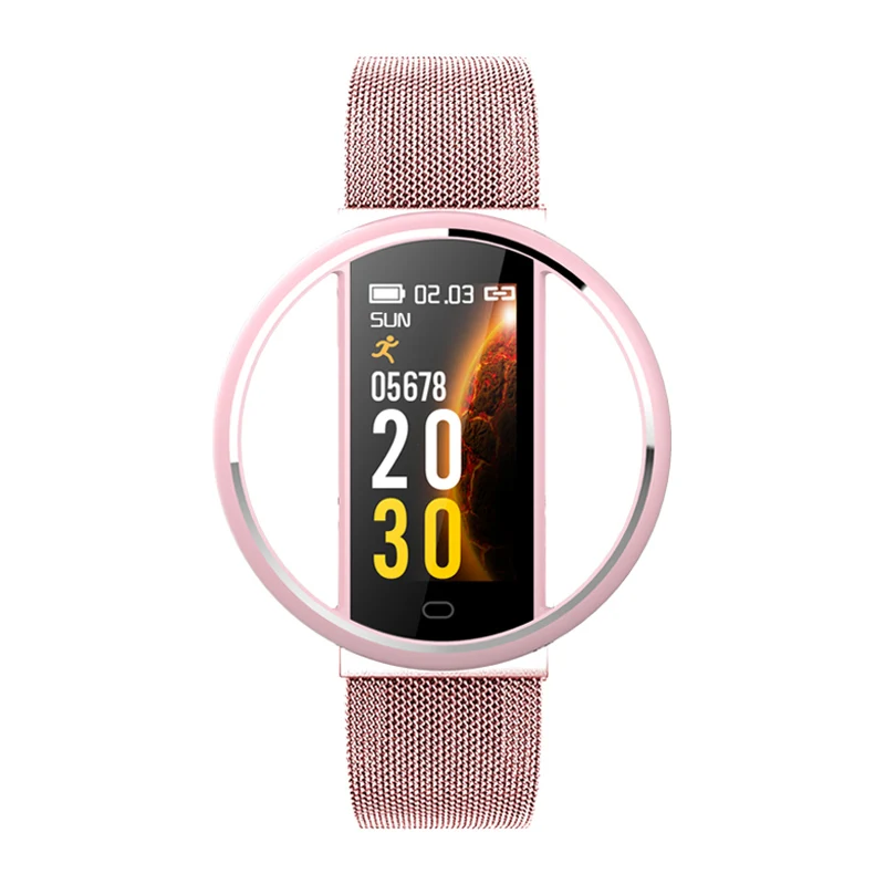 Mesh-Pink MELANDA Новые Bluetooth умные часы для мужчин и женщин Роскошные умные часы водонепроницаемые напоминания о звонках Шагомер монитор сердечного ритма часы - Цвет: Mesh-Pink