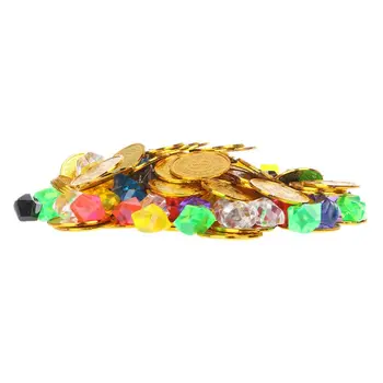 

100 Gold Coins And 100 Gems Pirate Toys Pirate Gems Jewelery Playset Treasure For Pirate Party Q6PD