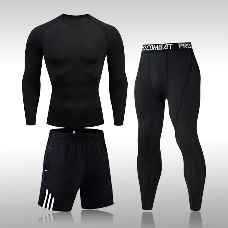 

Sports Suit Underwear Men's Fitness Quick-drying Compression Long Sleeve T-Shirt Leggings Base Layer Tracksuit Suit For Men