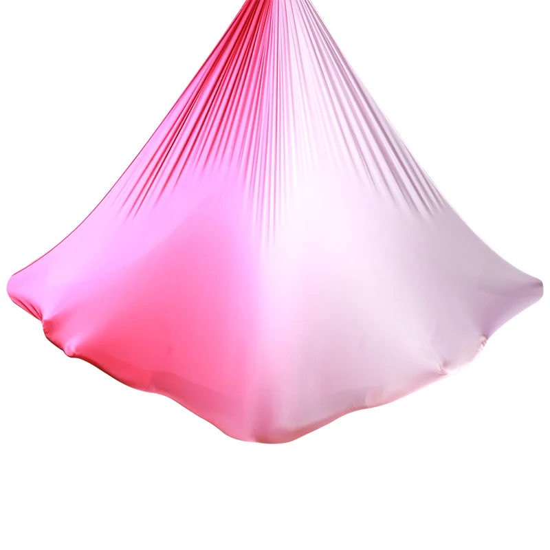 Перед фитнес Одежда высшего качества градиента с низкой талией эластичные воздушная Йога Комплект гамака для занятий йогой Свинг Антенна Kid 5 м x 2,8 м ткань - Color: pink light