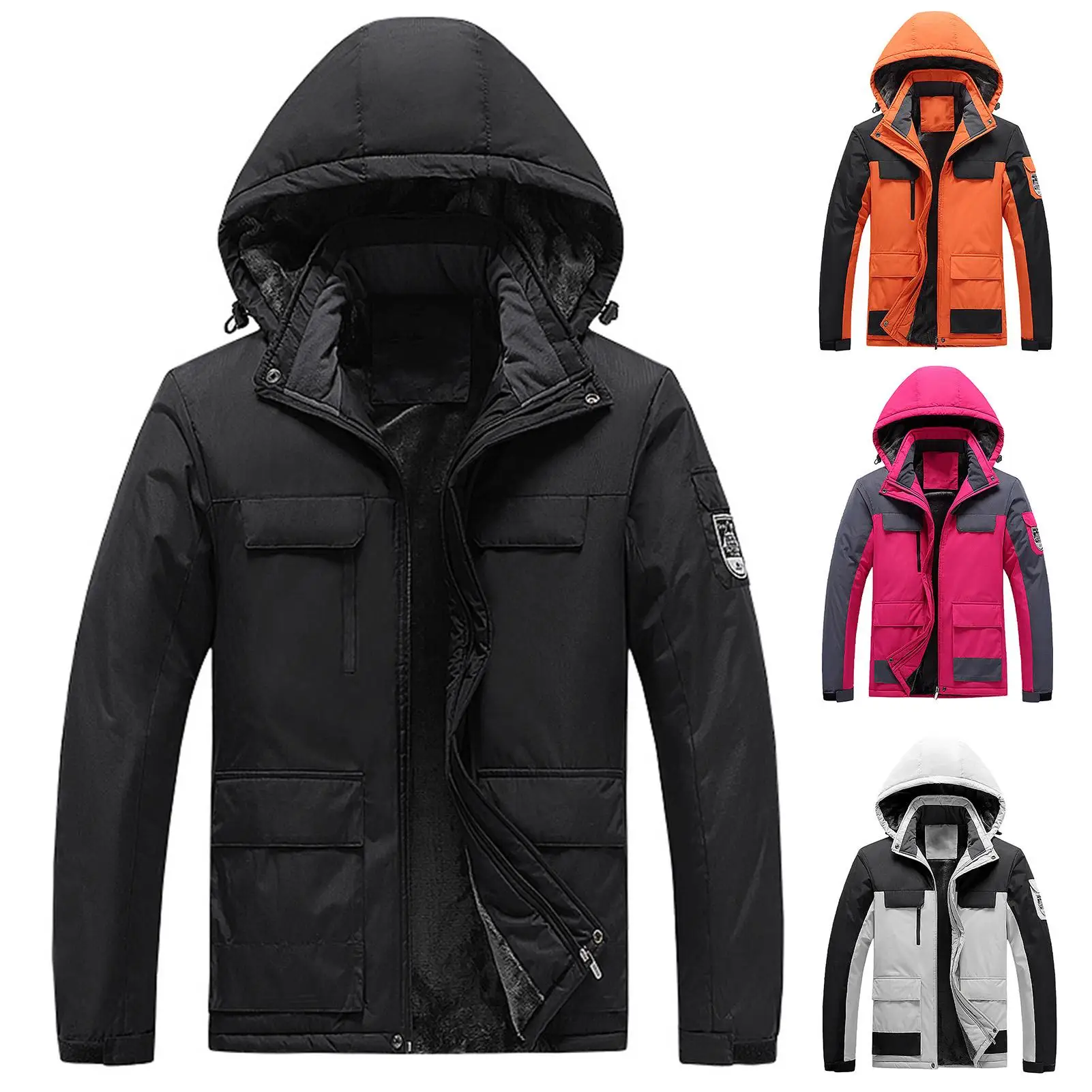 Mens Waterproof Hiking Jacket Coat Winter Ski Outdoor Sport Raincoat Hoodie Top 