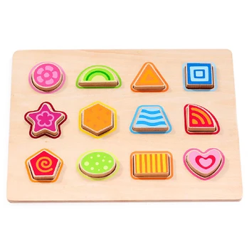 

Three-dimensional Figure Puzzle Board Numbers Shape Jigsaw Children Wooden Learning & Education Toys Color & Shape Number