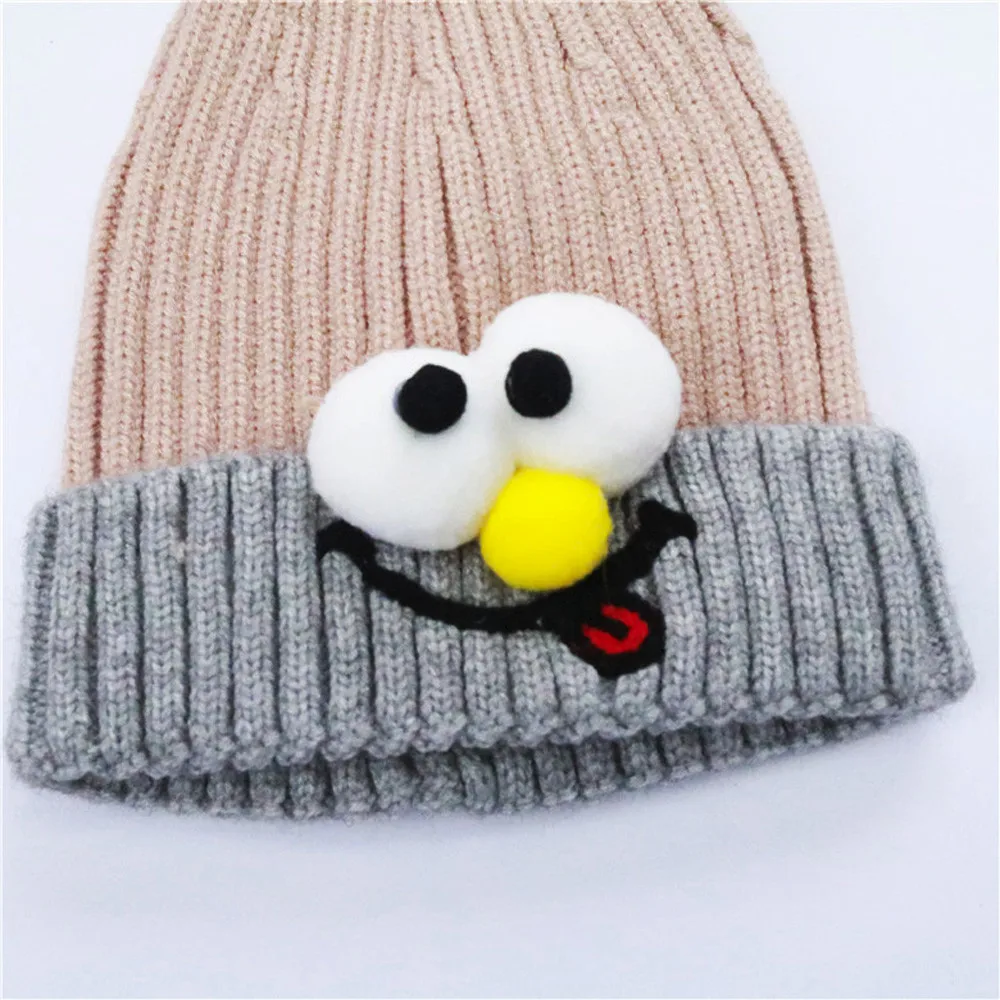 Детская зимняя Лыжная шапочка шапка бини шапка-собачка כknit Knit вязаная шапка s зимние наушники Толстая теплая шапка Аппликация Милая шляпа Baotou# H