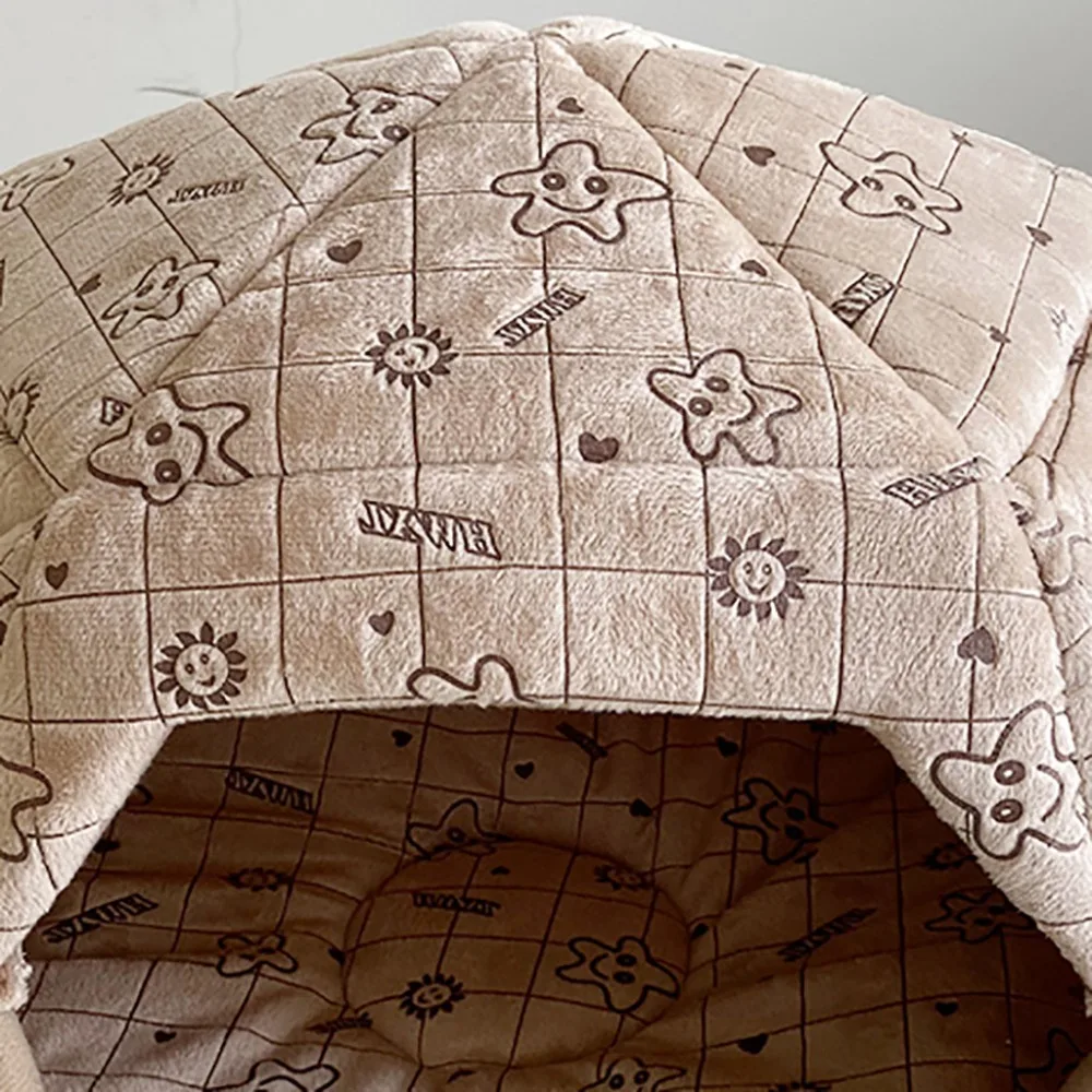 Removable washable plush kennel pet padded deep sleep comfortable pet bed comfy calming dog bed cat's house coperta cane 30N14 (12)