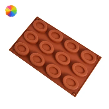 

12 Cavity Oval Savarin Soap Mold Mould Muffin Cupcake Pan Silicone Jelly Polymer Clay Craft Art DIY MoldCY