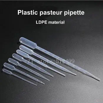 

0.2ml/0.5ml/1ml/2ml/3ml/5ml 100pcs Free Shipping Plastic Pasteur Pipette Transfer Pipette Refillable Professional Makeup Tools
