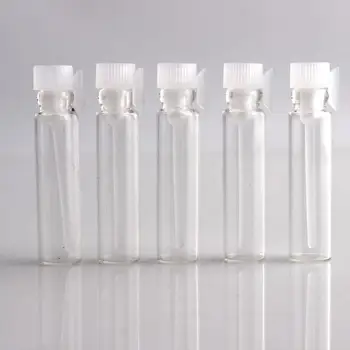 

50pcs Mini Glass Clear Perfume Small Sample Vials Perfume Bottle 1ml Empty Laboratory Liquid Fragrance Test Tube Trial Bottle