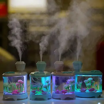 

USB Ultrasonic Air Humidifier LED Light with Essential Oil Diffuser Electric Aromatherapy Mini USB Humidifier Light for Home Car